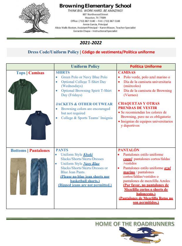  2021-2022 School Dress Code